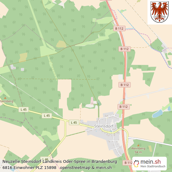 Neuzelle Steinsdorf Landkreis Oder-Spree Lageplan © Openstreetmap Contributors Neuzelle Steinsdorf Lageplan